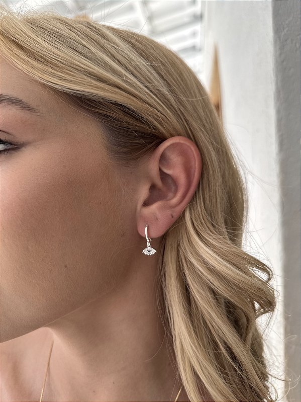 Argola olho turco • folheado a prata