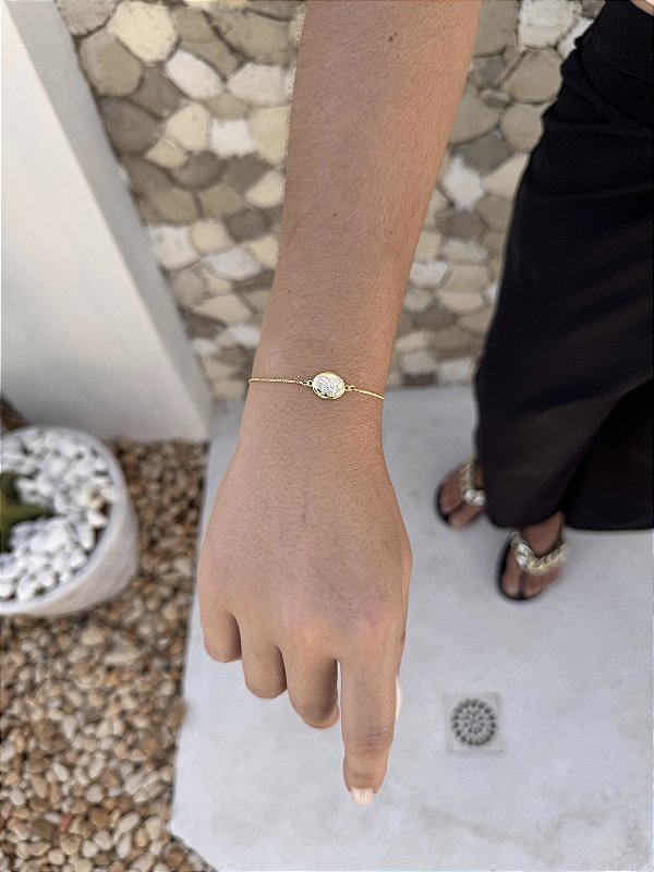 Pulseira gravata borboleta • folheado a ouro