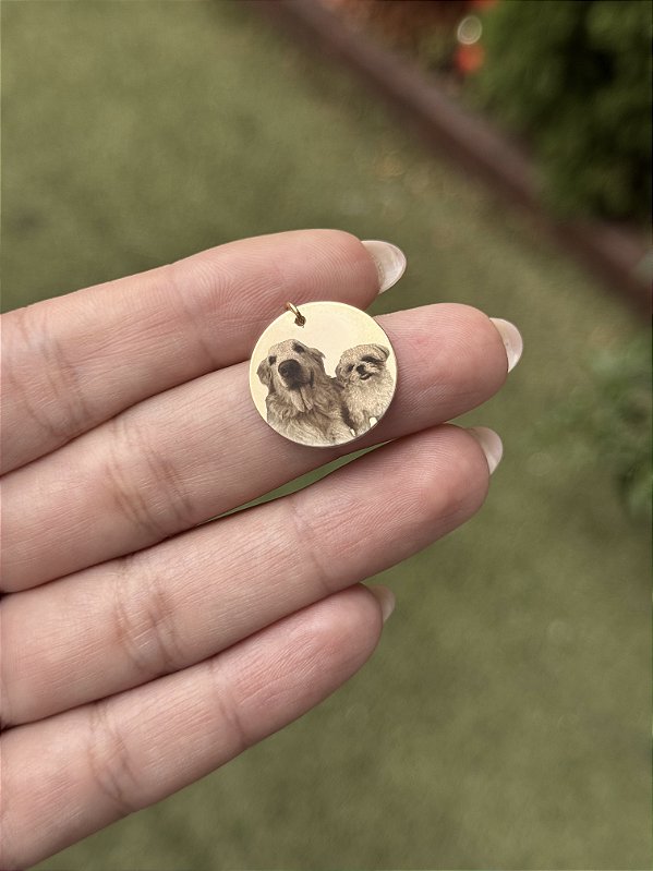 Pingente Medalha foto • personalizado folheado a ouro