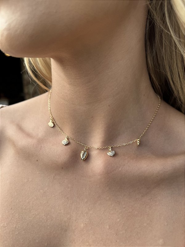 Choker búzios • folheado a ouro