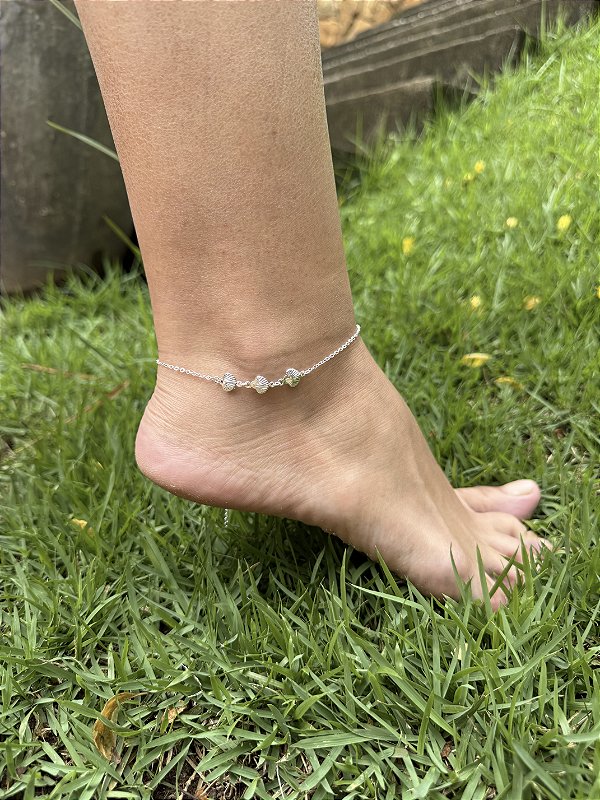 Tornozeleira concha • folheado a prata