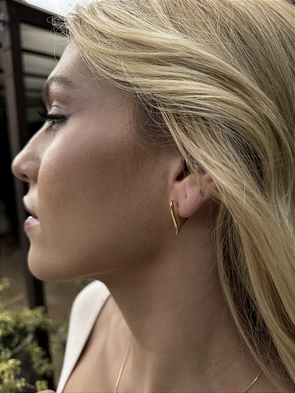 Argola coração clichê • folheado a ouro