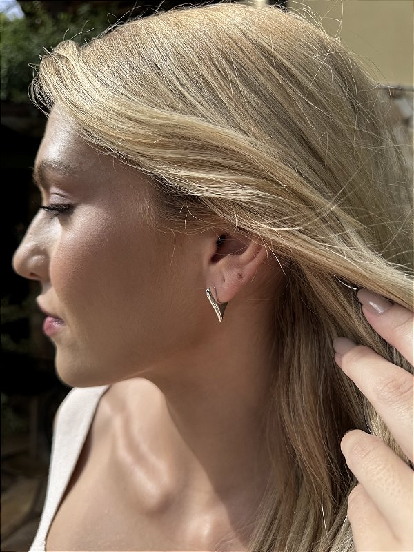 Argola coração clichê • folheado a prata