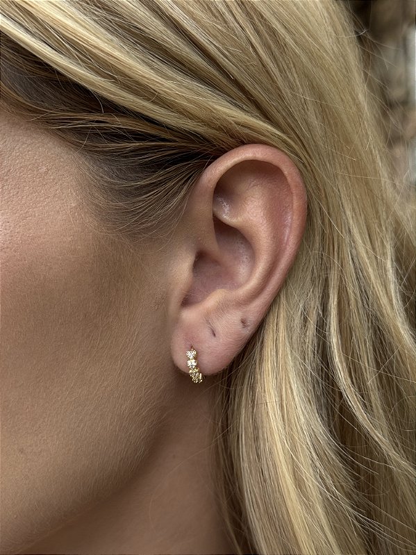 Argola 4 corações • folheado a ouro