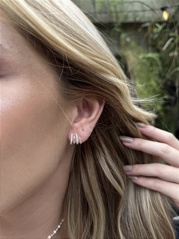 Earcuff linhas • folheado a prata