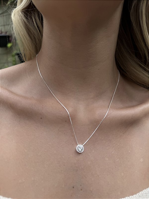 Colar redondo luxo • folheado a prata