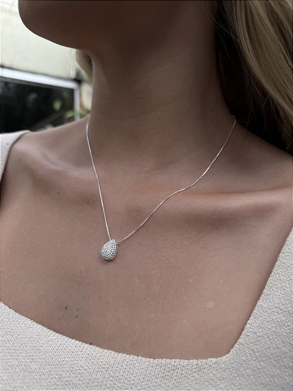 Colar gota forms • folheado a prata