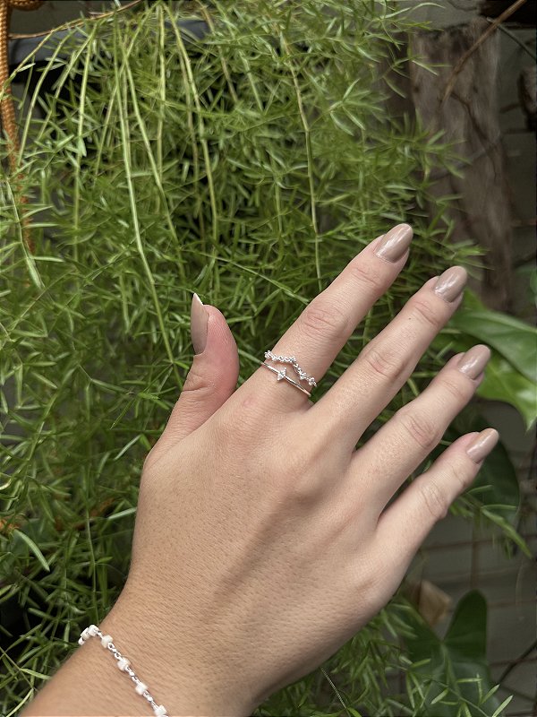 Anel coroa • folheado a prata