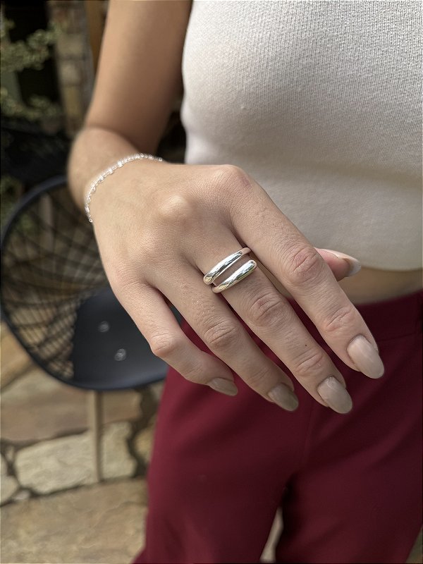 Anel tubinho • folheado a prata