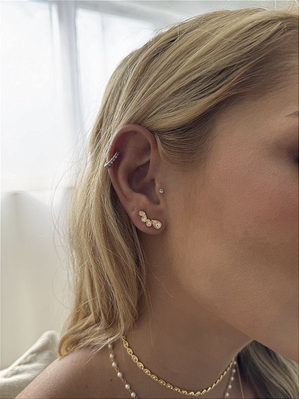 Earcuff gotas • folheado a ouro