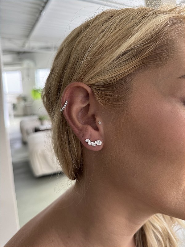 Earcuff gotas • folheado a prata