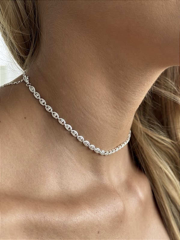 Choker esferas • folheado a prata