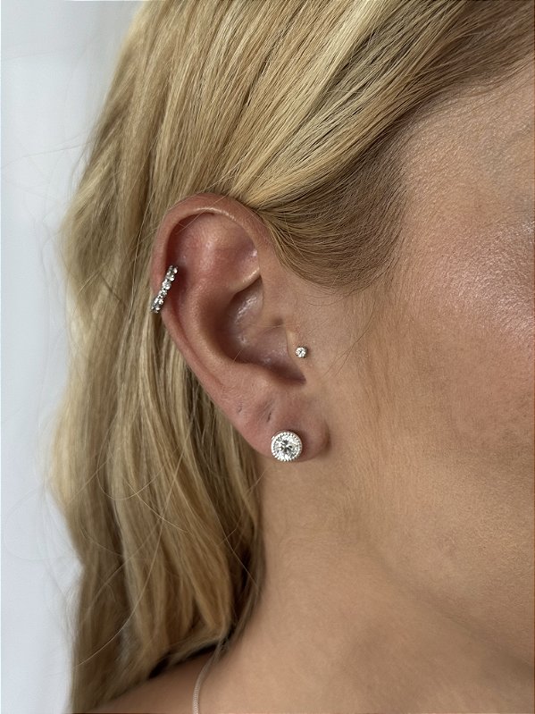 Brinco ponto de luz riscos • folheado a prata