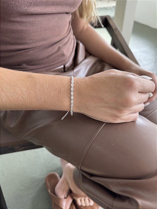 Pulseira esferas • folheado a prata