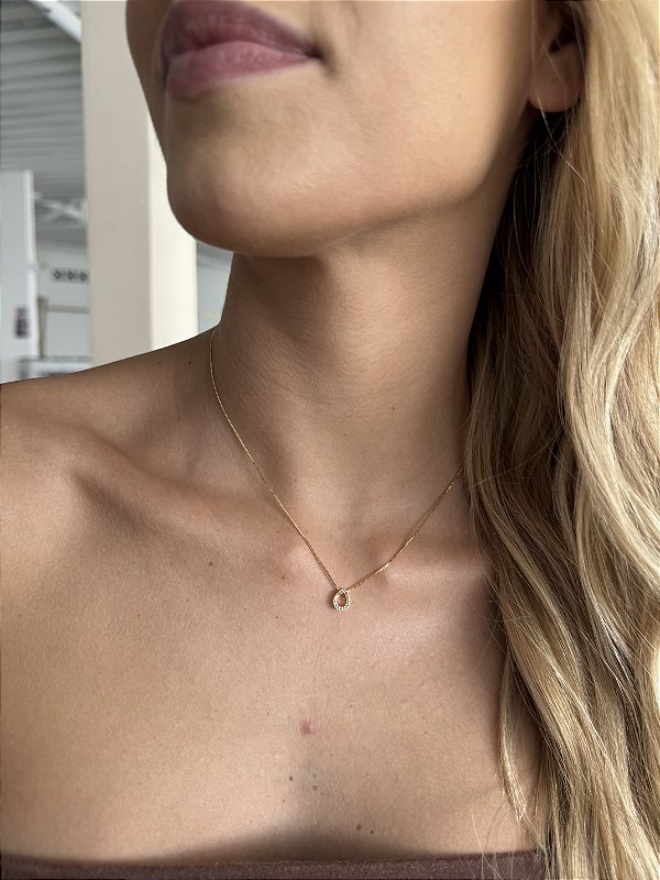 Colar gota vazada color • folheado a ouro