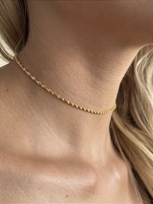 Choker torcidinha • folheado a ouro