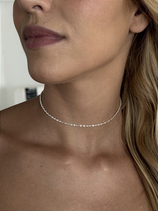 Choker torcidinha • folheado a prata