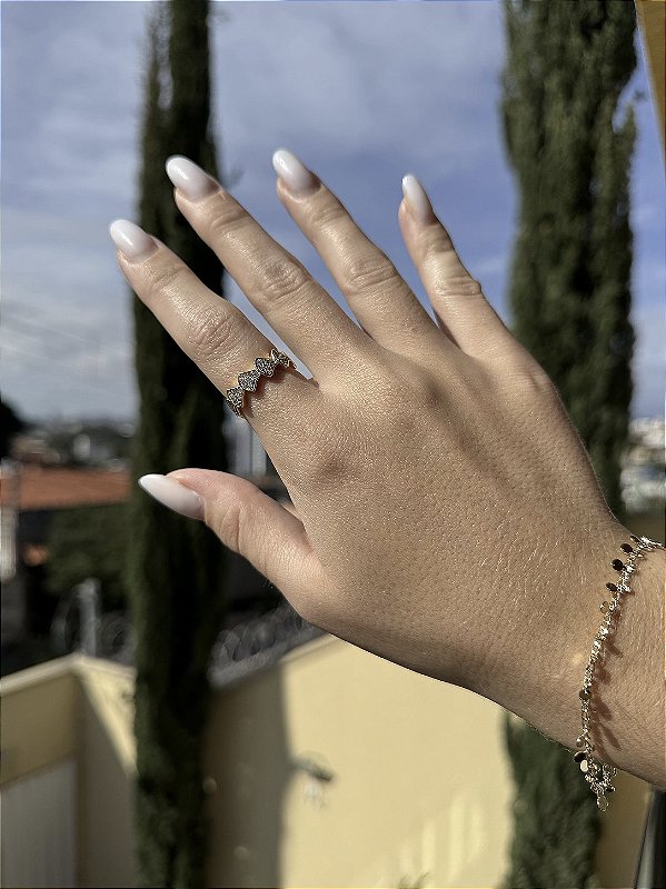 Anel leque • folheado a ouro