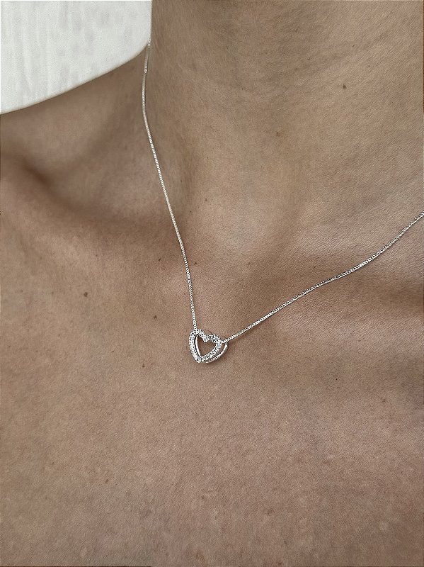 Colar amour • folheado a prata