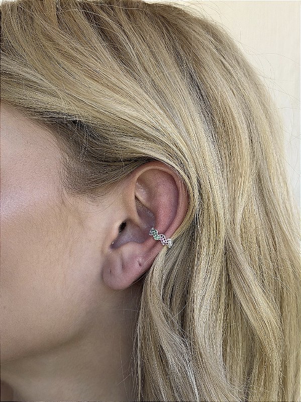Piercing fake zircônia color • folheado a prata