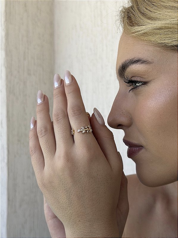 Anel renda • folheado a ouro
