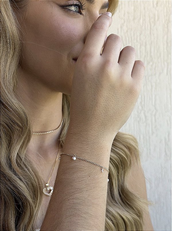 Pulseira pérola brilho • folheado a ouro