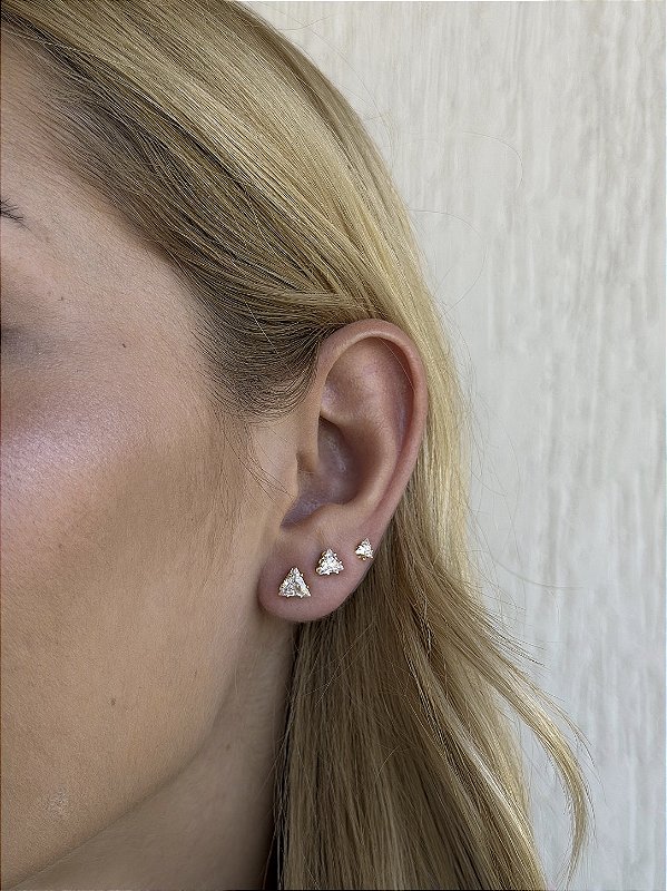 Trio triângulo • folheado a ouro