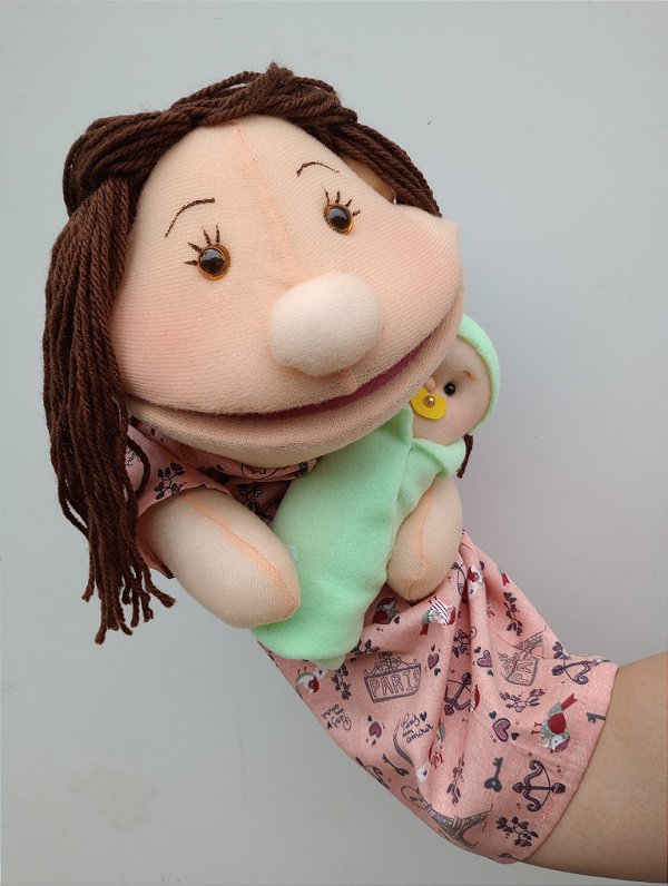 Fantoche mãe com bebê