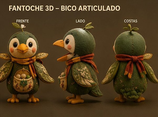 Fantoche passarinho personalizado