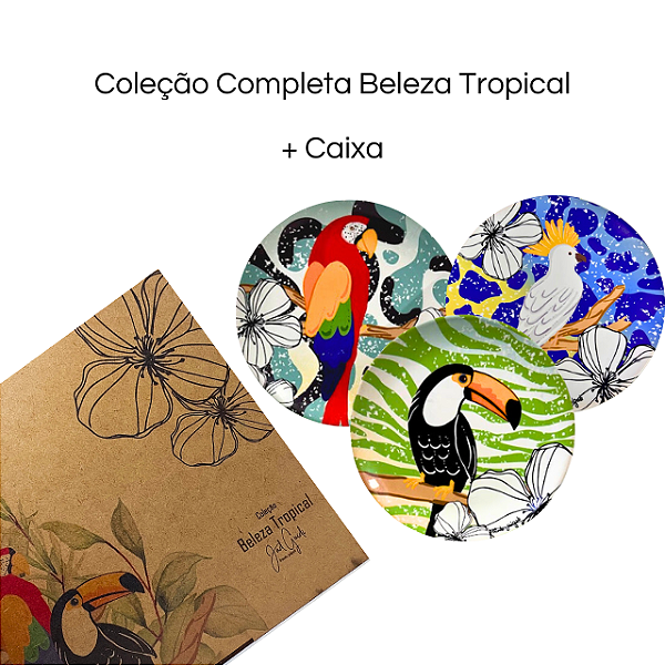 Coleção completa de pratos - Beleza Tropical - trio