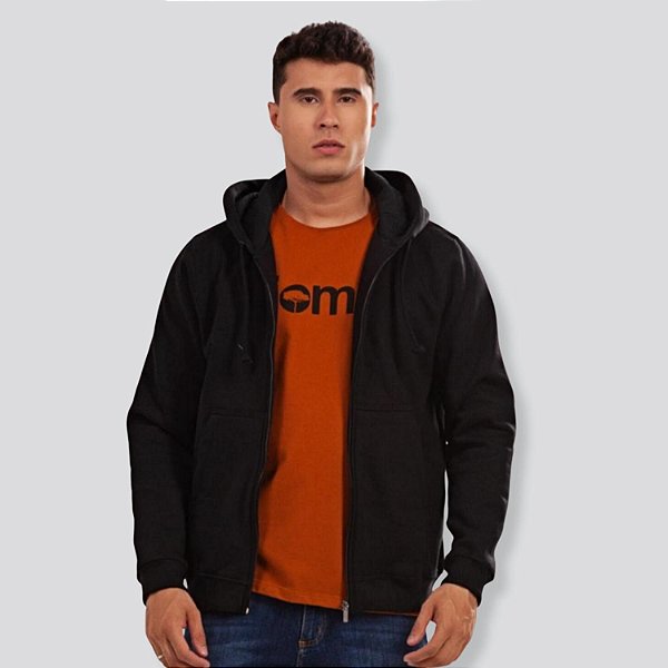 JAQUETA DESERT MOLETOM COM CAPUZ LISA MASCULINA