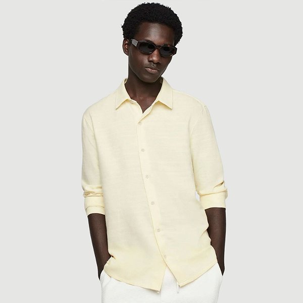 CAMISA DZARM MANGA LONGA SLIM LINHO MASCULINA