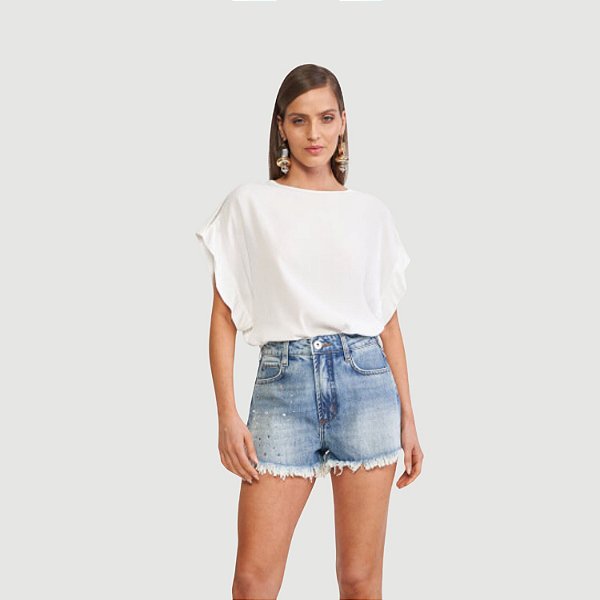 BLUSA COLCCI MANGA CURTA VISCOSE FEMININA
