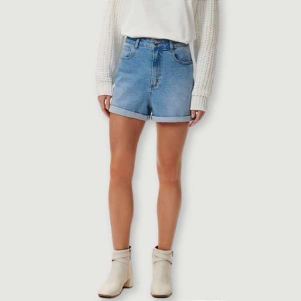 SHORT LEZ A LEZ JEANS E ELASTANO BASIC FEMININO