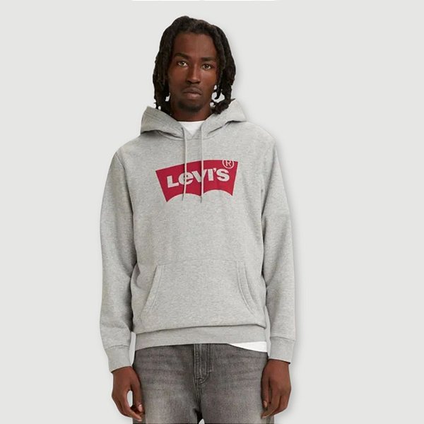 BLUSAO LEVIS MOLETOM CINZA COM CAPUZ UNISEX