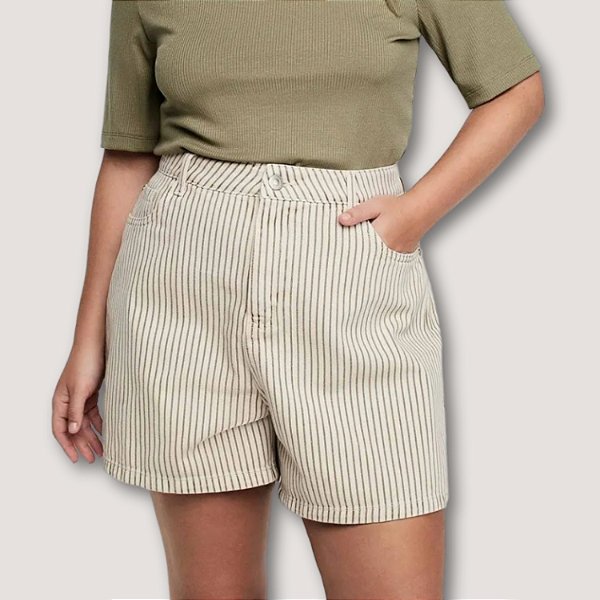 SHORT DZARM JEANS BRUTO BASIC BEGE FEMININO