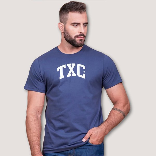 CAMISETA TXC MC COMFORT ALGODÃO AZUL MARINHO MASCULINA