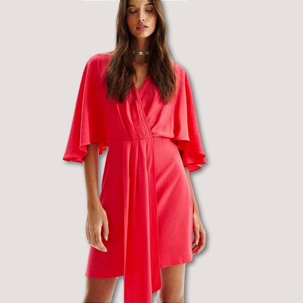 VESTIDO LEZ A LEZ MC CREPE VISCOSE  LARANJA FEMININO