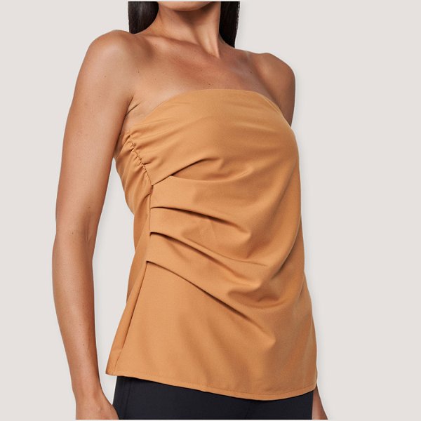 BLUSA COLCCI TOMARA QUE CAIA  BEGE FEMININA