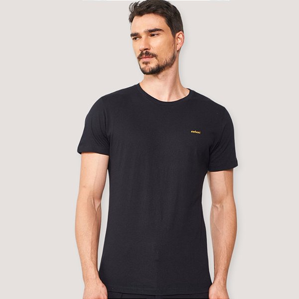 CAMISETA COLCCI MC SLIM ALGODÃO PRETA MASCULINA
