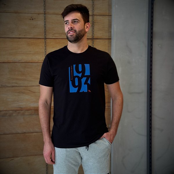 CAMISETA ACOSTAMENTO MC SLIM ALGODÃO PRETO MASCULINA
