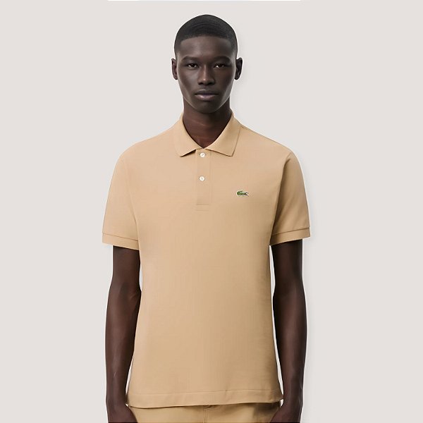 POLO LACOSTE MC COMFORT LISA PIQUET BEGE MASCULINA