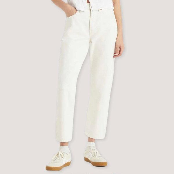 CALÇA LEVIS 501JEANS BRANCO BRUTO MOM FEMININA