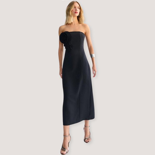 VESTIDO LEZ A LEZ TOMARA QUE CAIA ALFAIATARIA PRETO FEMININO