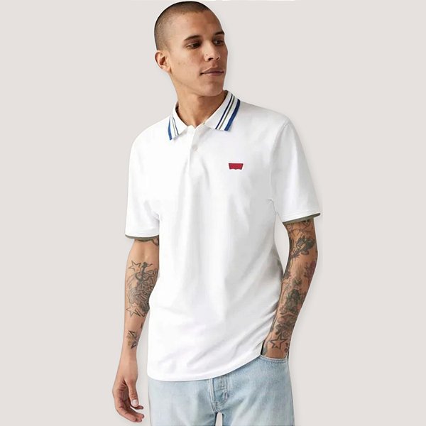 POLO LEVIS MC  COMFORT PIQUET CONFORT BRANCO MASCULINO