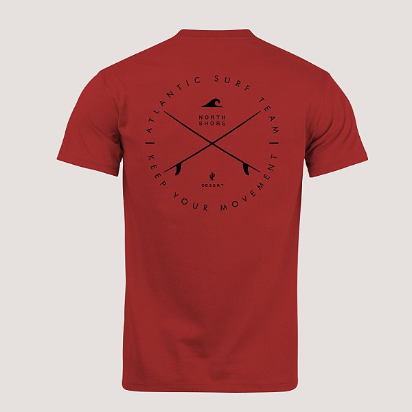 CAMISETA DESERT MC COMFORT ALGODÃO VERMELHO MASCULINA