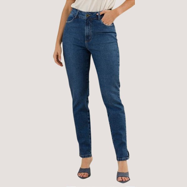 CALÇA INDULTO JEANS MÉDIO COM ELASTANO COMFORT FEMININA