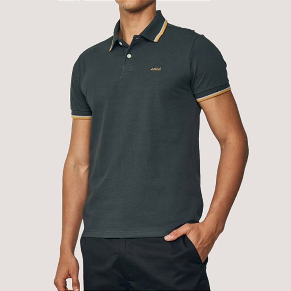 POLO COLCCI MANGA CURTA CINZA COMOFORT MASCULINA