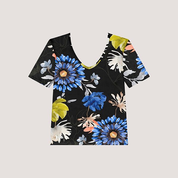 BLUSA LEZ A LEZ MANGA CURTA VISCOSE ESTAMPADA FEMININA