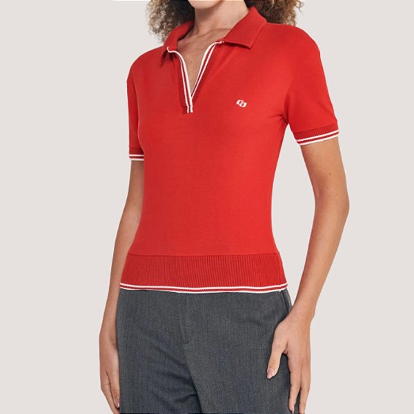 BLUSA COLCCI MANGA CURTA POLO PIQUET FEMININA